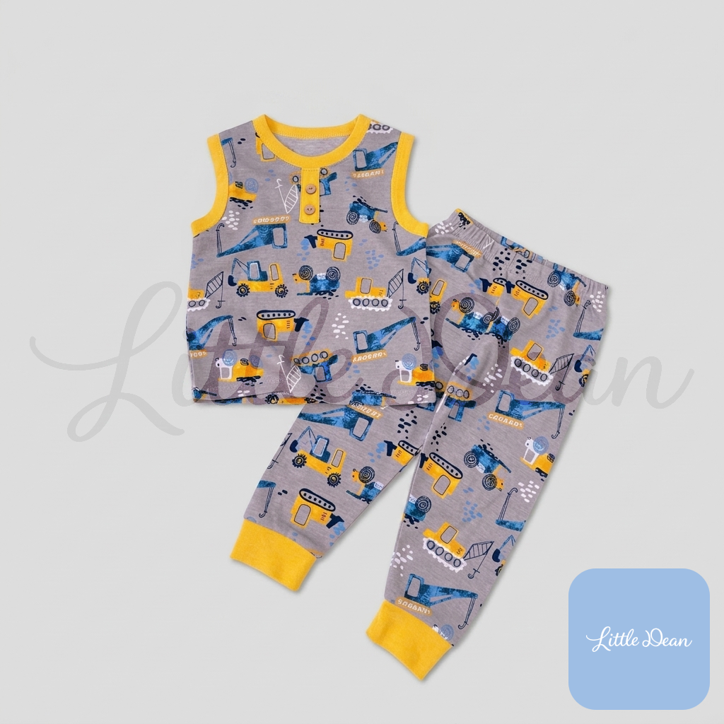Ringer Muscle Sando with Button and Pajama